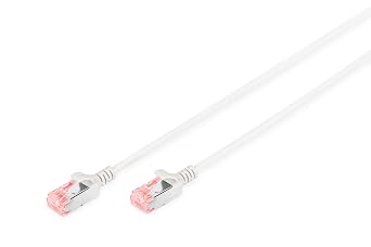 DIGITUS LAN Cable Cat 6-0.5 m - Slim - RJ45 Network Cable - U/FTP Shielded - Compatible with Cat-6A - Grey
