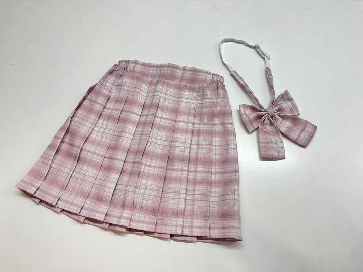 てんとう虫 キューティーリボン 5点セット チェック スカート Amazon.co.jp: キッズ 制服 120 ピンク チェックスカート リボン