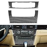 NVCNX Real Premium Carbon Fiber Car Dashboard CD AC Panel Cover Interior Dash Trim Compatible with BMW 3 Series E90 E92 E93 325i 328i 330i 335i M3 2006-2013 Accessories Black - B