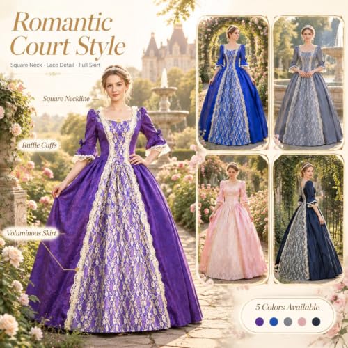 Victorian Dress for Women Medieval Renaissance Costume Rococo Ball Gown - image 5