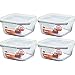 Produktbild Lock&Lock LLG214A Boroseal Frischhaltedose Glas, 500 ml, 14 x 14 x 6,7 cm, transparent (4 Stück)