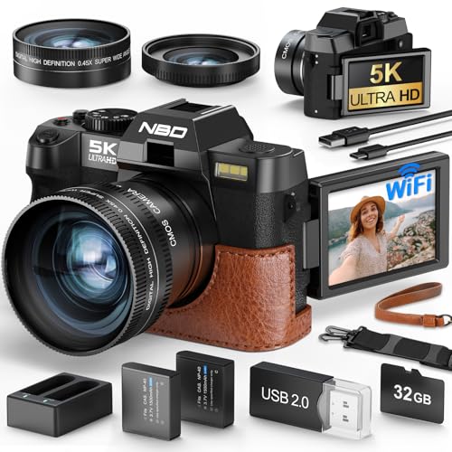 NBD 5K デジタルカメラ 48MP/60FPS 新品 Amazon | NBD 5K 4800万画素 デジタルカメラ 革ハーフケース付き