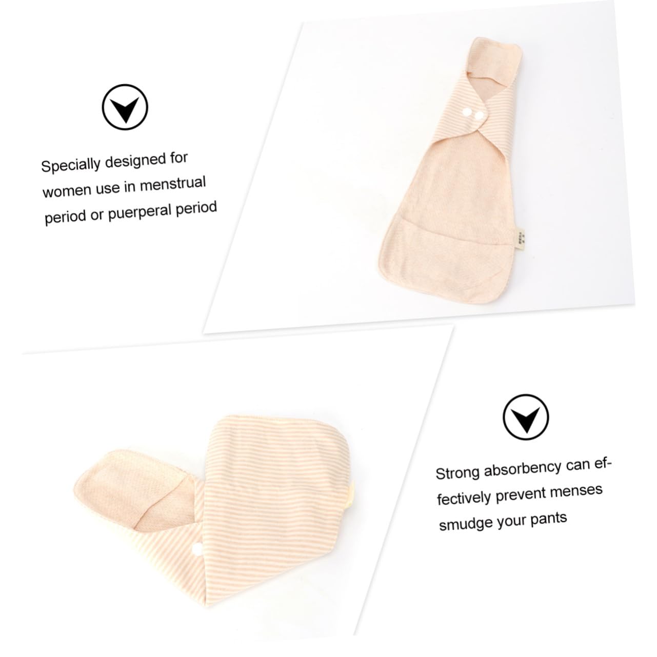 BESTYASH 2 pezzi Assorbenti Lavabili in Cotone Organico per Donna Assorbenti Riutilizzabili Morbidi e Traspiranti Protezione Igienica Ecologica per Ciclo Mestruale e Post Parto