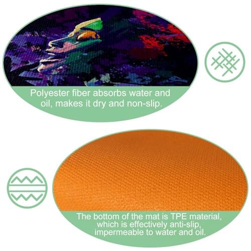 Tapete de cocina de 2 piezas VAPOKF antideslizante lavable y absorbente 6