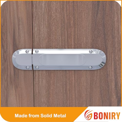 Image of Boniry Door Latch Lock | Solid Metal Door Stopper for Bathroom, Home, Office | Easy Install, Smooth Sliding, Heavy Duty Latch (1, Silver)