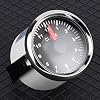 2in Universal Hourmeter Clock Gauge, 52mm, 0 12 Hours, Red Backlight, 12V/24V, IP67, Stainless Steel, Dial Silver Frame, for Car Boat Yacht