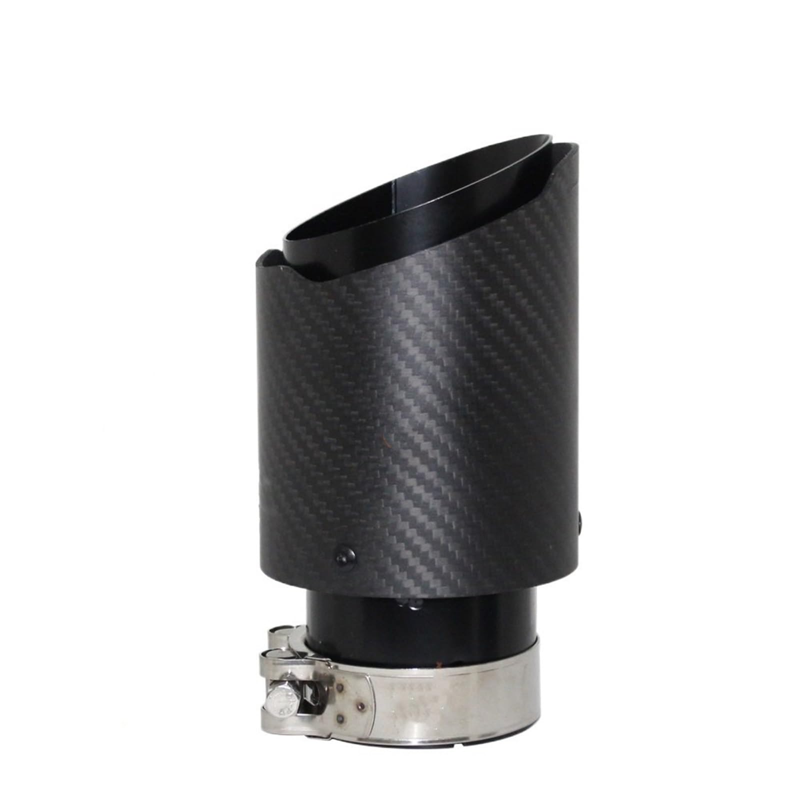 Uniwersalna końcówka tłumika z włókna węglowego, układu wydechowego, dysza prosta, nierdzewna, czarna Tłumik do auta(63mm-114mm)