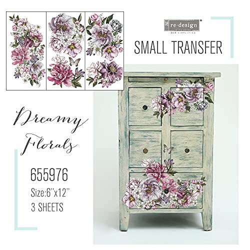 Prima Redesign Dreamy Florals 6"X12" Transfer Plus Free Tips & Tricks Flyer #TOP2
