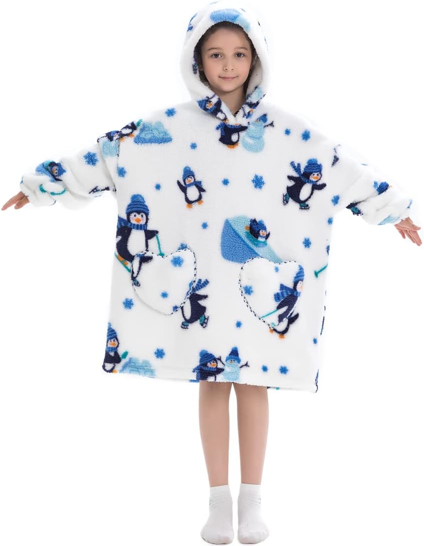 Kids Oversized Wearable Blanket Hoodie, Super Soft Brunei Ubuy