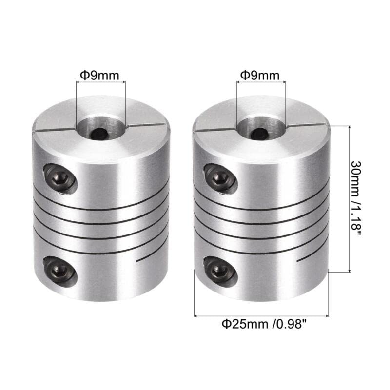 Tool parts Motor Shaft 9mm To 9mm Helical Beam Coupler Coupling 25mm Dia 30mm Length
