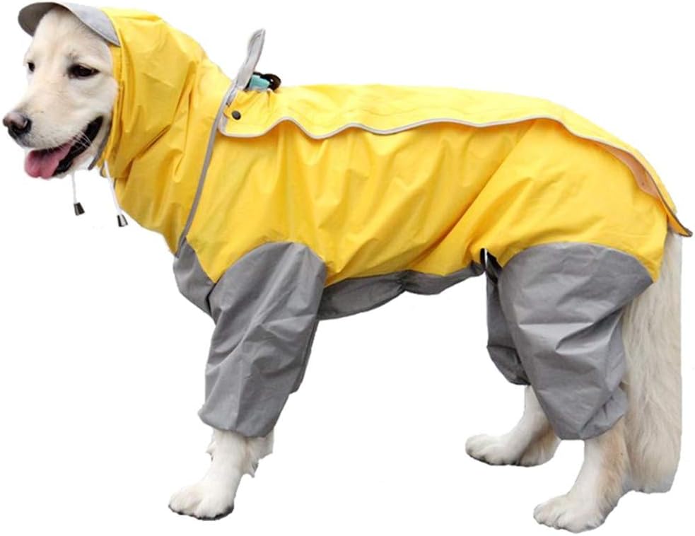 VICTORIE Waterproof Dog Raincoat Windproof Rain Snow Jacket Winter Warm Reflective for Mountain Hiking Walking Travelling Outdoor Yellow M