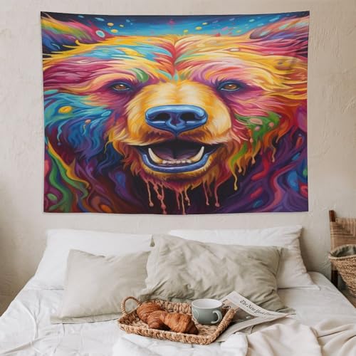 Tenture murale ours imprimée en 3D textile de décoration grand format - 6