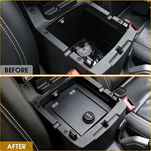 BESTAOO Center Console Safe Gun Box Armrest Lock Security Storage Organizer Box for 2018 2019 2020 2021 2022 2023 2024-2026 Jeep Wrangler JL 4XE Gladiator JT (Black) by BESTAOO - Image 2