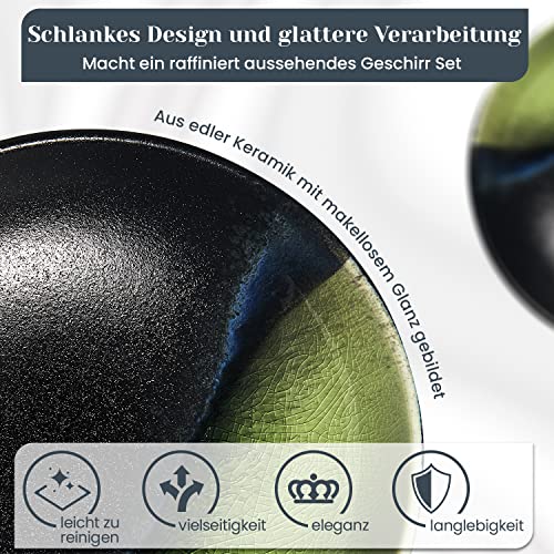 Foto von Villory Hacienda Sopia Geschirr-Set für 4 Personen - Modernes 16-teiliges Porzellan-Geschirr-Set - Hochwertige Verpackung