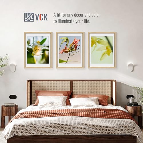 Image of VCK 18x24 Poster Frame 5 Pack, Oak Wood, 16x20 Mat, for Wall Art