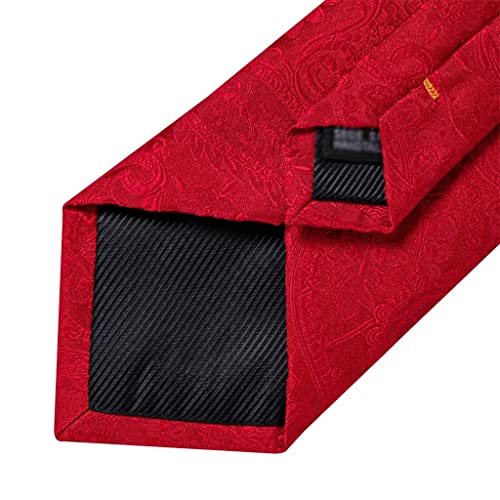 Corbata roja a rayas para hombre miniatura 7