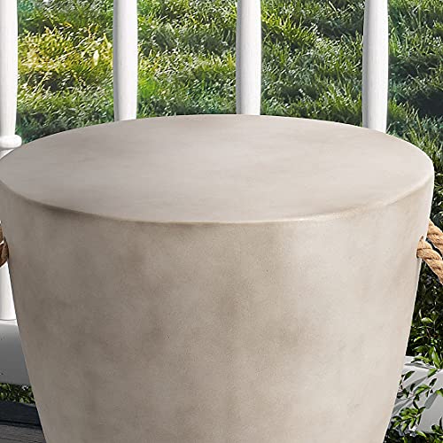 Sunbury Outdoor Side Table Set Of 2, 2 Piece Concrete Side Table Outdoor End Table, 17" Grey Accent Table Side Table For Patio Garden Living Room #TOP3