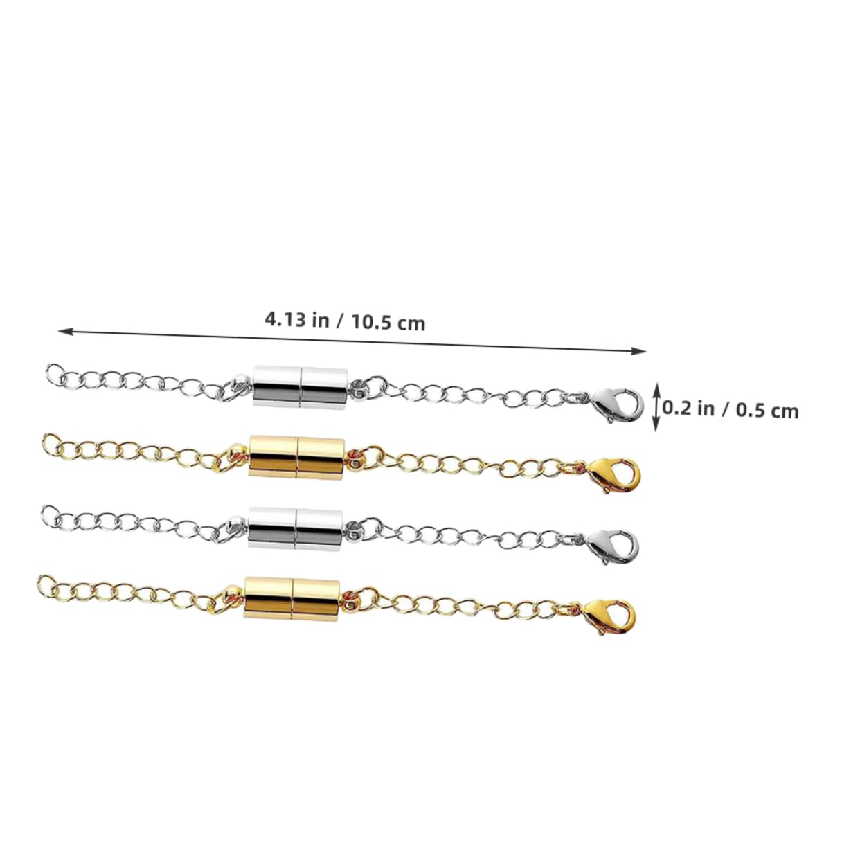 Operitacx 20pares Extensor De Collar Magnético De Cadena De Extensión Con Cierre De Langosta Para Joyas y Conectores De Joyería