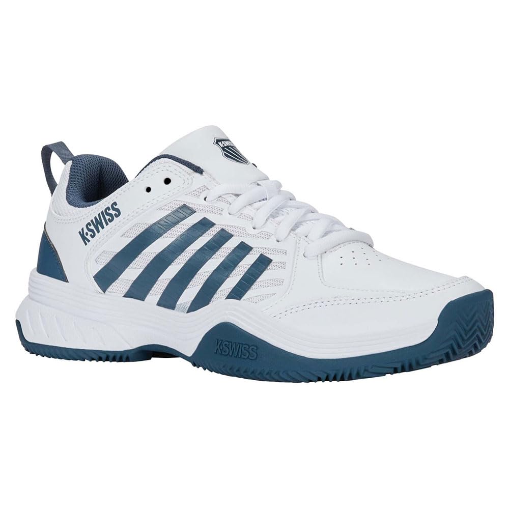K-Swiss Court Express 2 - Tenis para Hombre, Blanco/Negro/Rojo Marte