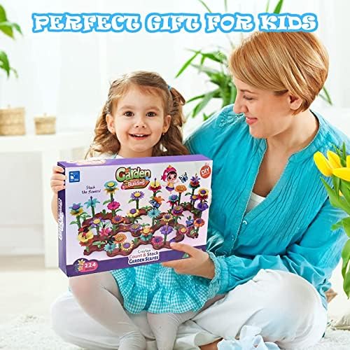 CHIGUANG Flower Building Toys,2-7 Year Old Toddlers Kids(224 PCS) - Prefect Toys Gifts, Garden Toys Art Flower Arrangement Gift, Girls Boys Early Educational Learning STEM Toys Stacking Game 7 51PmqMoMHgL. AC