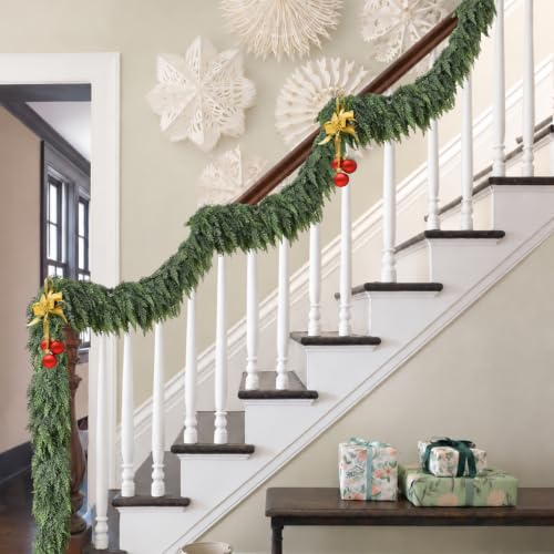 Amazon – 2PCS 6FT Christmas Cedar Garland with 160 Pine Branches, Realistic Faux Garland - image 6