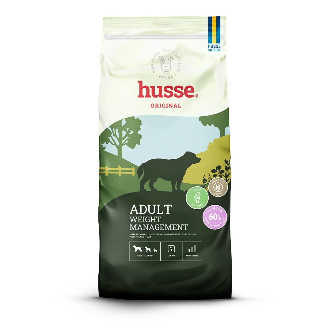 Husse Optimal Light Dry Dog Food for Less Active Overweight or Dogs That Tend To Gain Weight (15 kg)