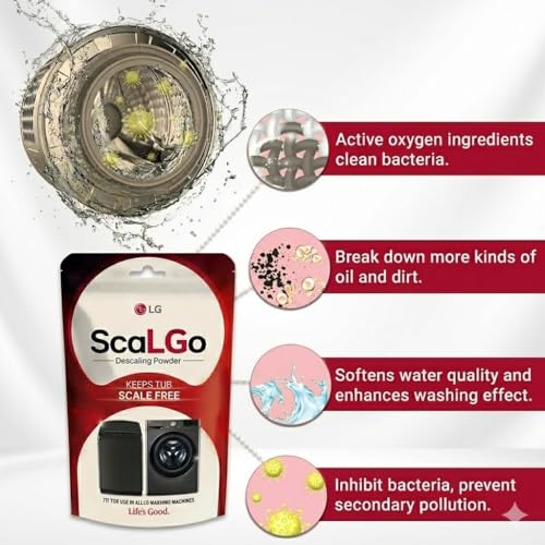 Image of LG ScaLGo Washing Machine Descaling Powder for Front Load and Top Load Washing Machines Pack of 1 (100 Gm /Pack)