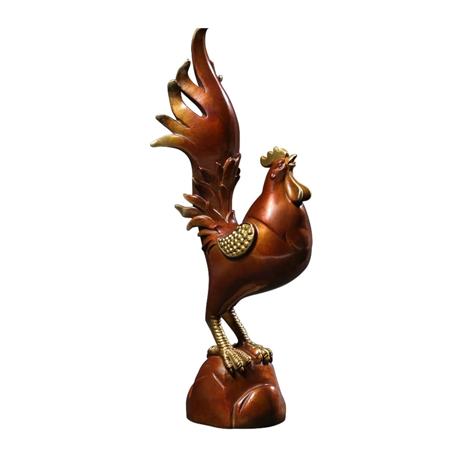 YNIYUJKL Feng Shui Buddha Statue Chinese Zodiac Rooster Statue Copper Animal Decor Home Decoration Attract Wealth And Good Luck Statue For Home Garden Patio Gifts Desktop Decoration Or,size_name-XS