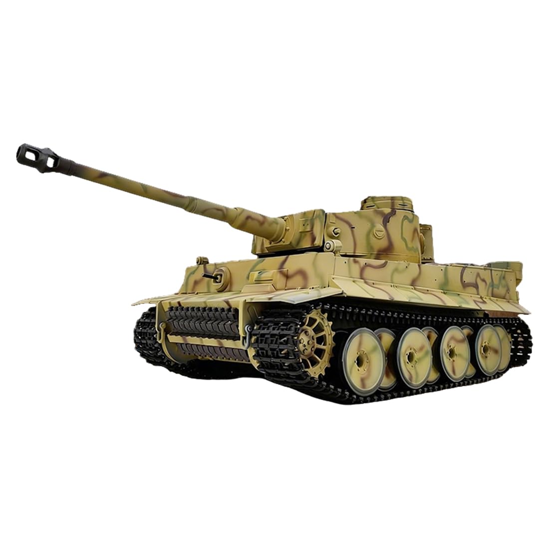 Scala 1/16 2,4 G Full proporzional Tedesco Tiger L RC con scheda di controllo 7,0, lancio a pellet (RTR/versione migliorata/motivo mimetico a righe sottili con corsa telescopica)