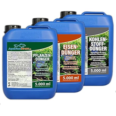 AquariumDirekt Pflanzen-, Eisen-, Kohlenstoffdünger Spar-Set 3 x 5 Liter Cover