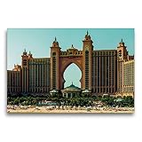 Premium Textil-Leinwand 75 x 50 cm Quer-Format Hotel Atlantis, The Palm | Wandbild, HD-Bild auf Keilrahmen, Fertigbild auf hochwertigem Vlies, Leinwanddruck von Marcus Sielaff