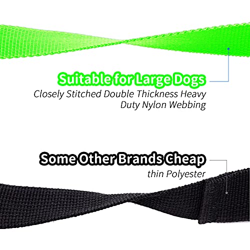 Image of HIKISS Long Dog Leash Obedience Recall Training Agility Lead with Thickening Material for Large Dog - 15ft 20ft 30ft 50ft 100ft Training Leash(Green 15ft)