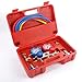BETOOLL Diagnostic Manifold Gauge Set for Charging&Vacuum Pump Evacuation fits R134a R12 R22 Refrigerants with 4 Feet Hoses,Adjustable Couplers,Acme Tank Adapters and Can Tap
