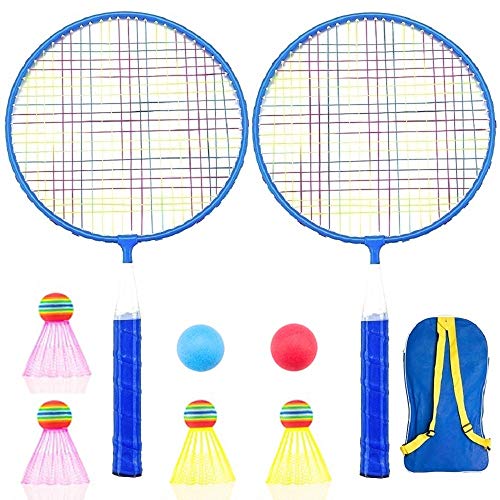 Badminton Racket for Children 1 Pair, Nylon Alloy Durable Badminton Racquet Set for Kids Indoor/Outdoor Sport Game?Including 4 badminton and 2 table tennis?