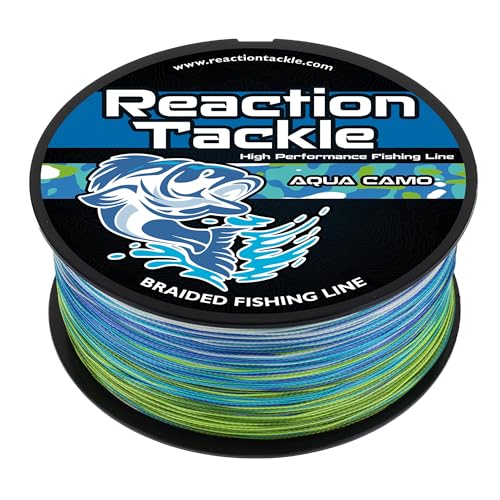 Image of Reaction Tackle Braided Fishing Line - Pro Grade Power Performance for Saltwater or Freshwater Fish - Colored Fishing Line Braid for Extra Visibility