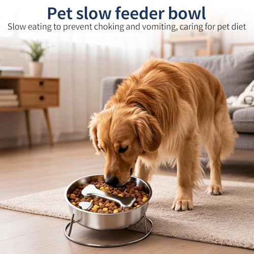Antischlingnapf Hunde, 22cm Anti Schling Napf Hund 304 Edelstahl Hundenapf Slow Feeder Schlingnapf Hunde Hundenapf Anti Schling Antischlingnapf Katze für Katzen