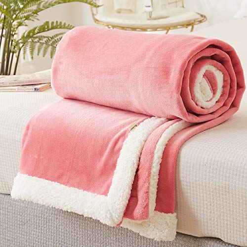 Couverture polaire corail rose 150x200cm pour éliminer les frissons au lit