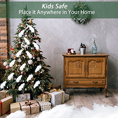 Mixteach Christmas Snow Blanket Set Thickened Artificial Snow Blankets Fluffy Fake Snow Covering Decorations For Xmas Village Party Favors Table Runner Decor (1, 40 Inch X 5 Fee) #TOP6