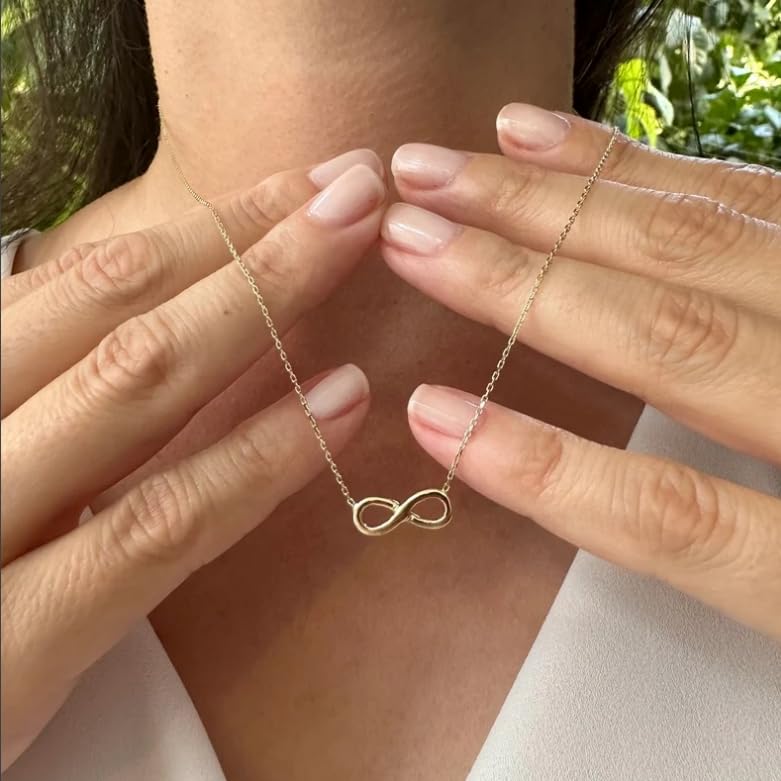 Gold Plated Infinity Pendant Necklace for Women, Love Necklace Fine Jewelry, Infinity Pendant Necklace with Chain, Eternity Pendant Necklace, Gold Plated Jewelry, Infinity Style Necklace for Women, Made in USA.3