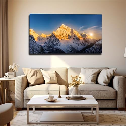 Lienzo artístico del Monte Everest al atardecer, acabado elegante de 40x80cm 2