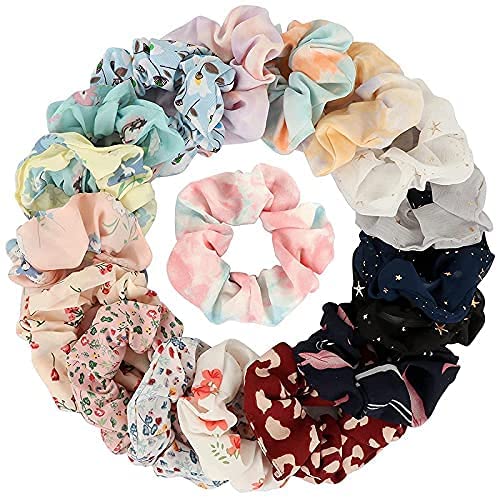 Rubela 24pcs Hair Scrunchies Floral Printed Hair Accessories Set for Women or Girl Rubber Band (B0CHMTN8YG) Amazon Price History, Amazon Price Tracker