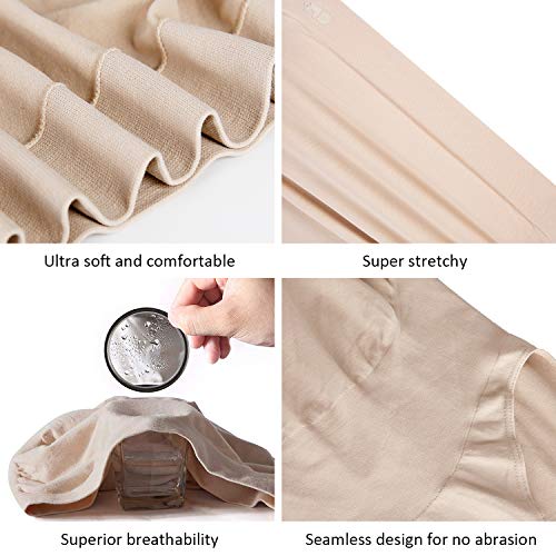 +MD Seamless Maternity Panties Over Bump Mid-Thigh High Waist Pregnancy Support Underwear NudeL