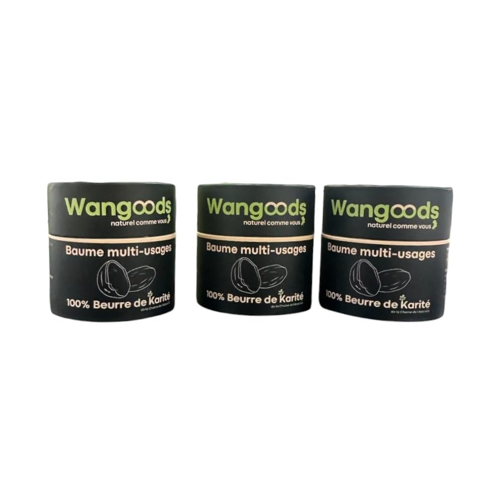 Zestaw 3 naturalnych balsamów wielofunkcyjnych - 100% czystego masła shea - intensywne nawilżenie i naprawa - 50 g na jednostkę - pielęgnacja ciała, włosów i ust - Wangoods