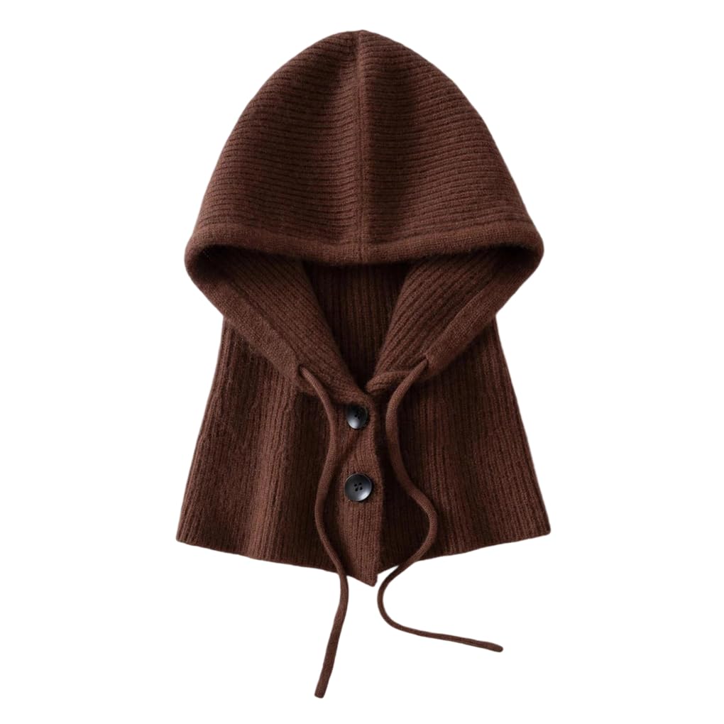 Cagoule en cachemire femme, capuche en maille d'hiver et écharpe chaude