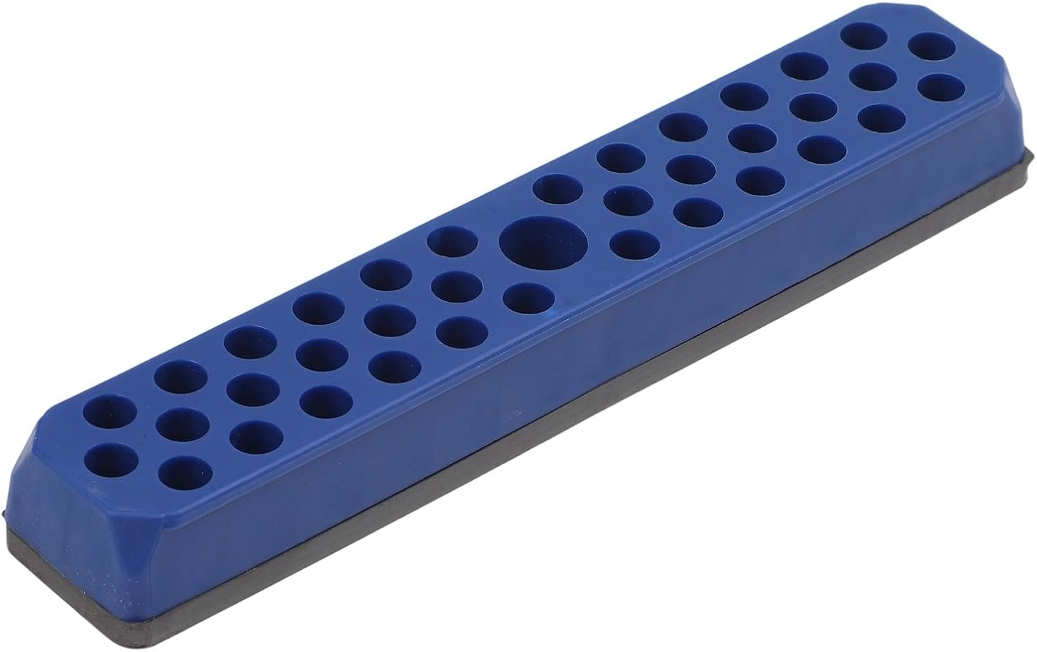 Hex Bit Holder 1/4-inch Screwdrivers – 43-Hole Magnetic Base Organizer with -Resistant Polypropylene, Red/Green/Blue (180 x 20 x 31 mm) – Tool Storage & Workshop Organization(blue)