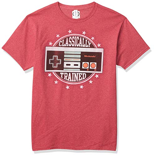 Nintendo Mens Classically Trained T-Shirt Large Red Heather