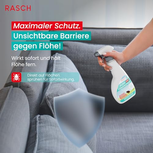 RASCH HOME DEFENDER® Flohspray für Wohnung & Möbel [500ML] - Anti Floh Spray zur Flohbekämpfung - Flohabwehrspray - Flohvernichter - Flohspraymittel gegen Flöhe - Fleespray - Antiflohspray