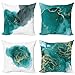 Ambesonne Marble Print Throw Pillow Cushion Case Pack of 4, Natural Stone Pattern Dreamy Couldy View Vein Look Mysterious Illustration, Modern Accent Double-Sided Digital Printing, 18