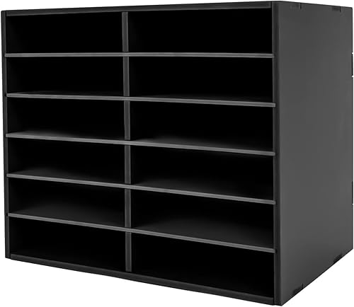 Miniatura 5 de MARTEXBUY Organizador de literatura de escritorio, clasificador de archivos ajustable, soporte para revistas, gabinete de almacenamiento de papel,