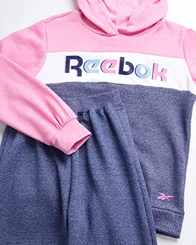 Reebok Girls' Sweatsuit Set - 2 Piece Fleece Hoodie and Jogger Sweatpants (Size: 7-12), Size 7, Twi